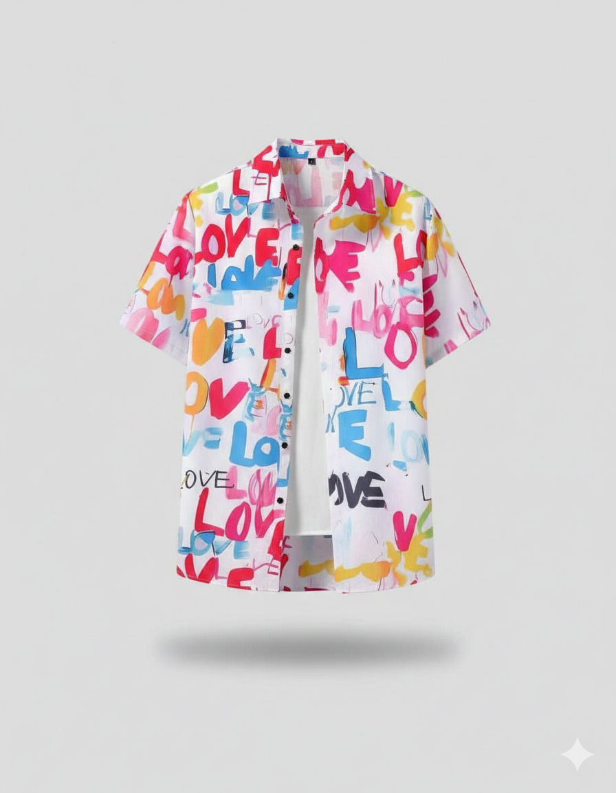 Men’s Love Print Summer Co-ord Set